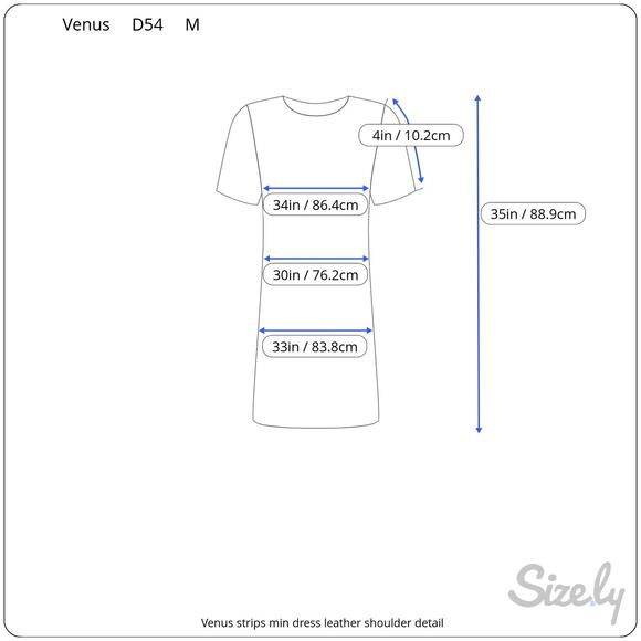 Dress bodycon knit striped navy red leather shoulders - Picture 7 of 8